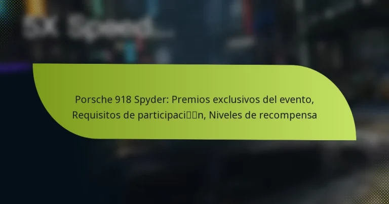 Porsche 918 Spyder: Premios exclusivos del evento, Requisitos de participación, Niveles de recompensa
